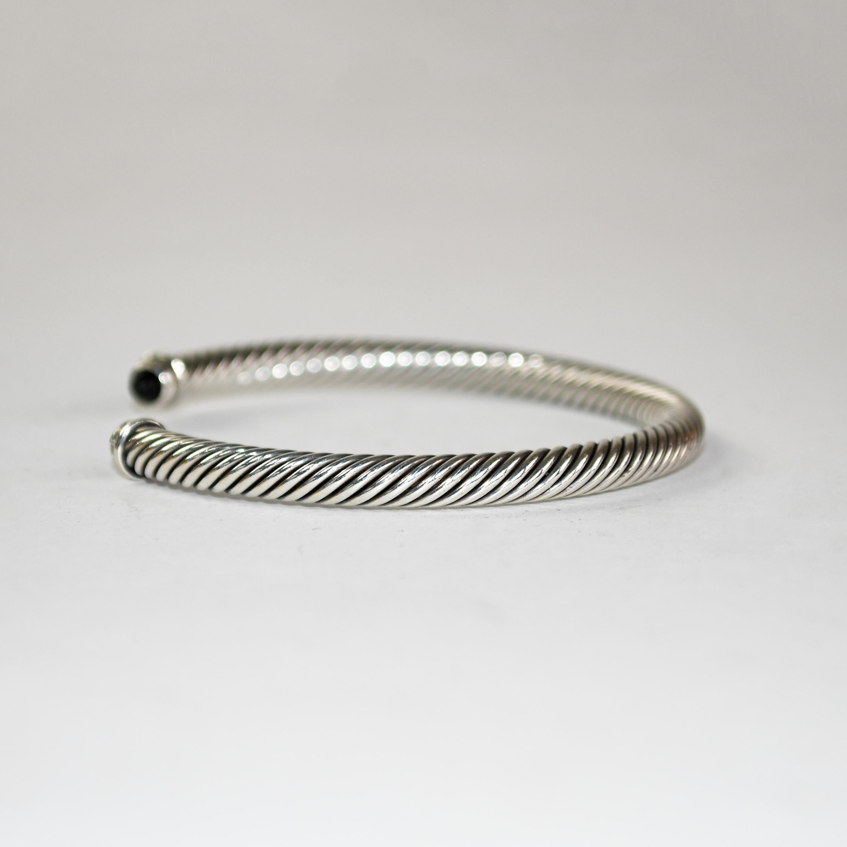 David Yurman Sterling Silver Cable Bracelet 24.7g In Excellent Condition For Sale In Laguna Beach, CA