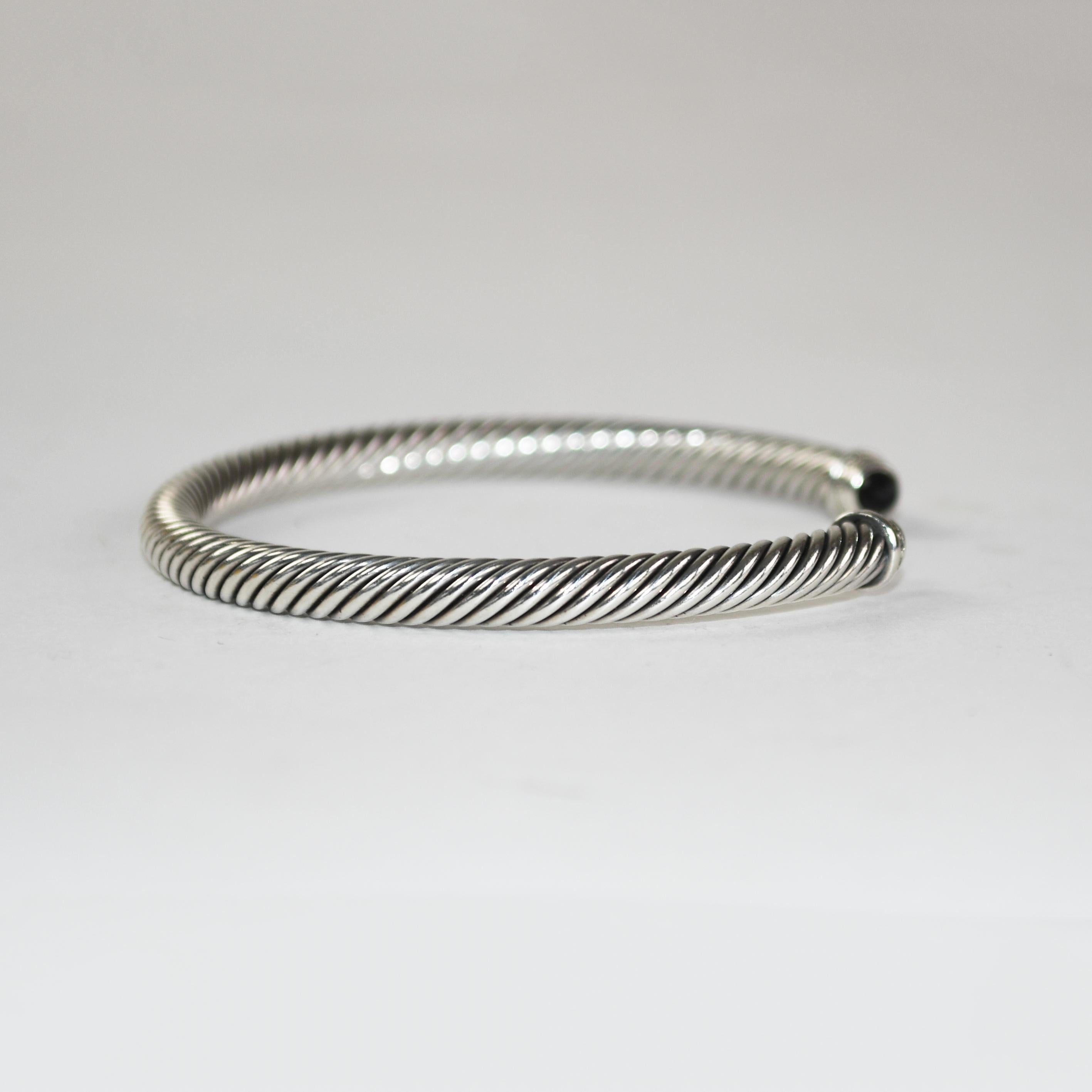 David Yurman Sterling Silver Cable Bracelet 24.7g For Sale 1