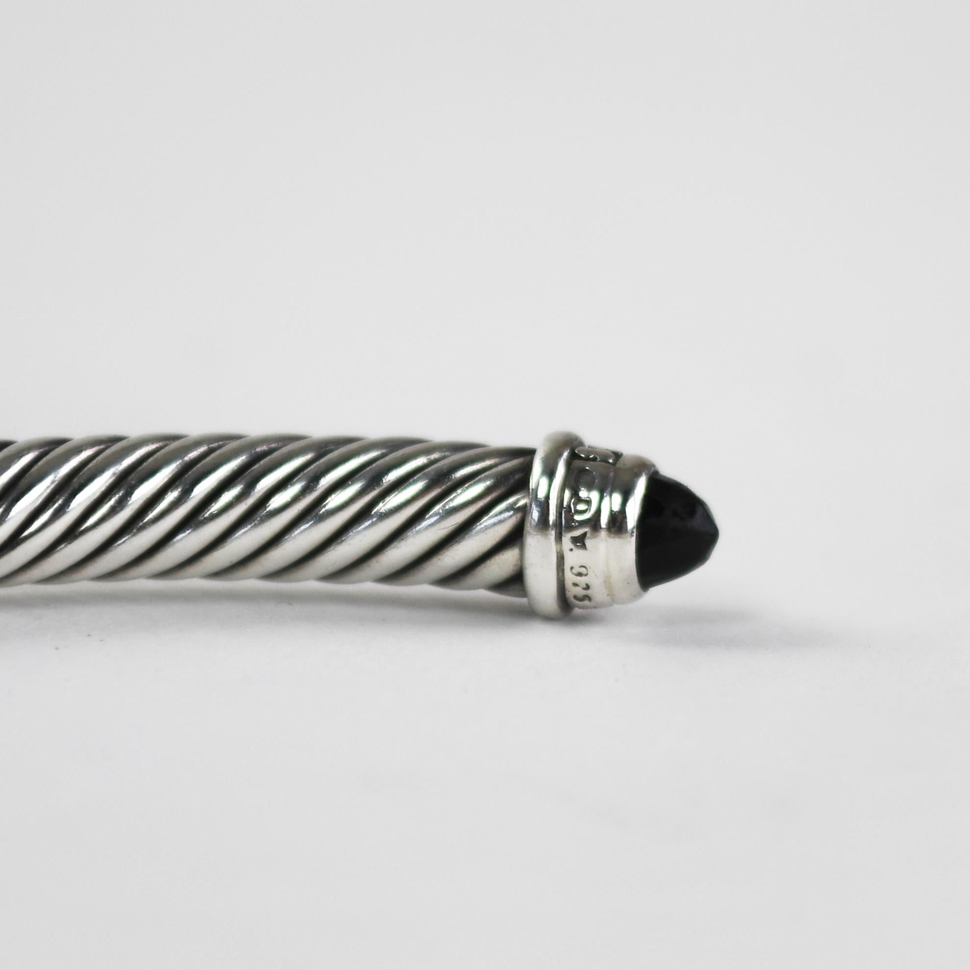 David Yurman Sterling Silver Cable Bracelet 24.7g For Sale 2