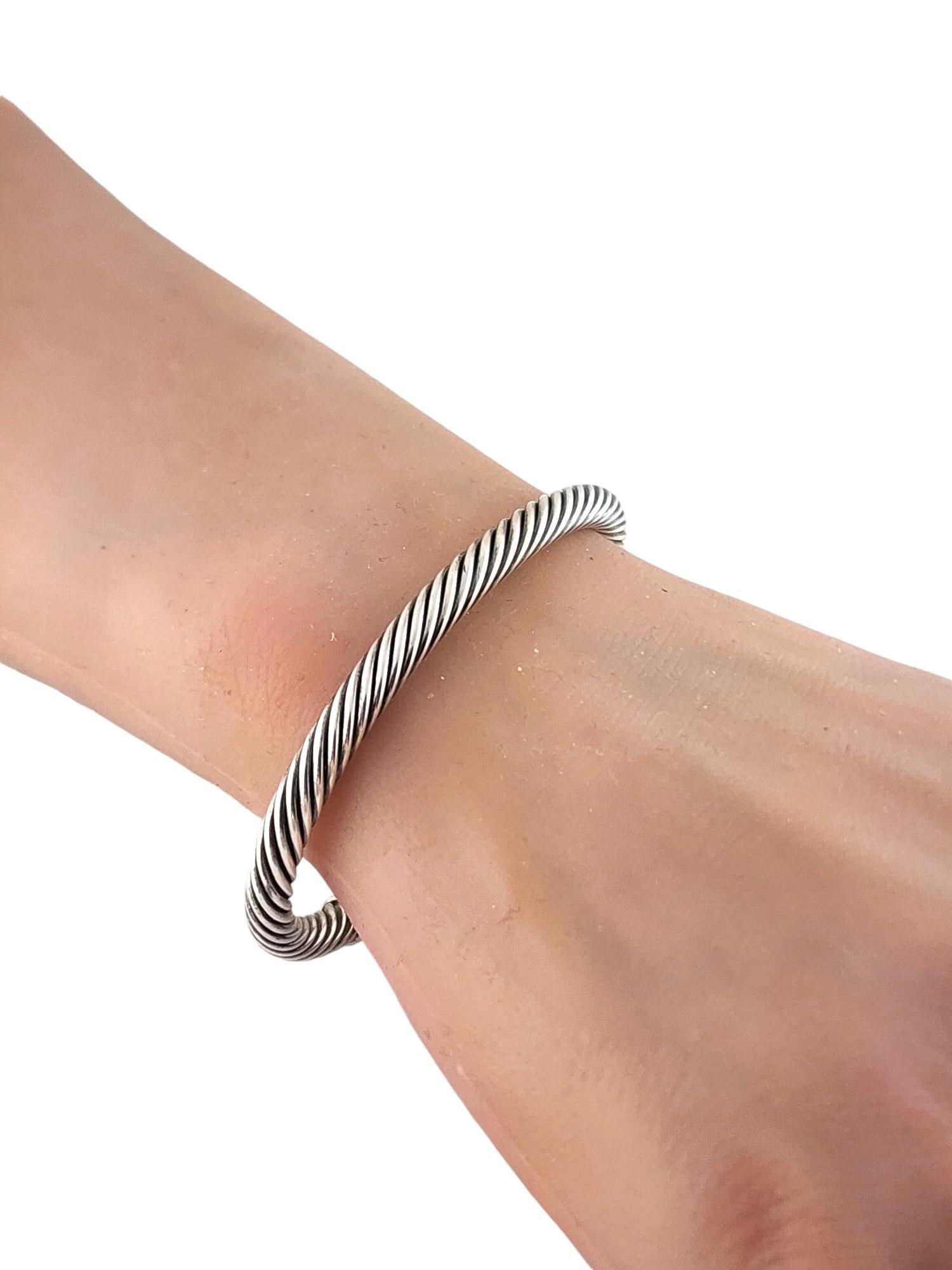 David Yurman Sterling Silver Cable Bracelet w/ Diamonds & Morganite w/Box #18926 3