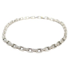David Yurman Sterling Silver Cable Chain Link Necklace with 18K Gold Accent
