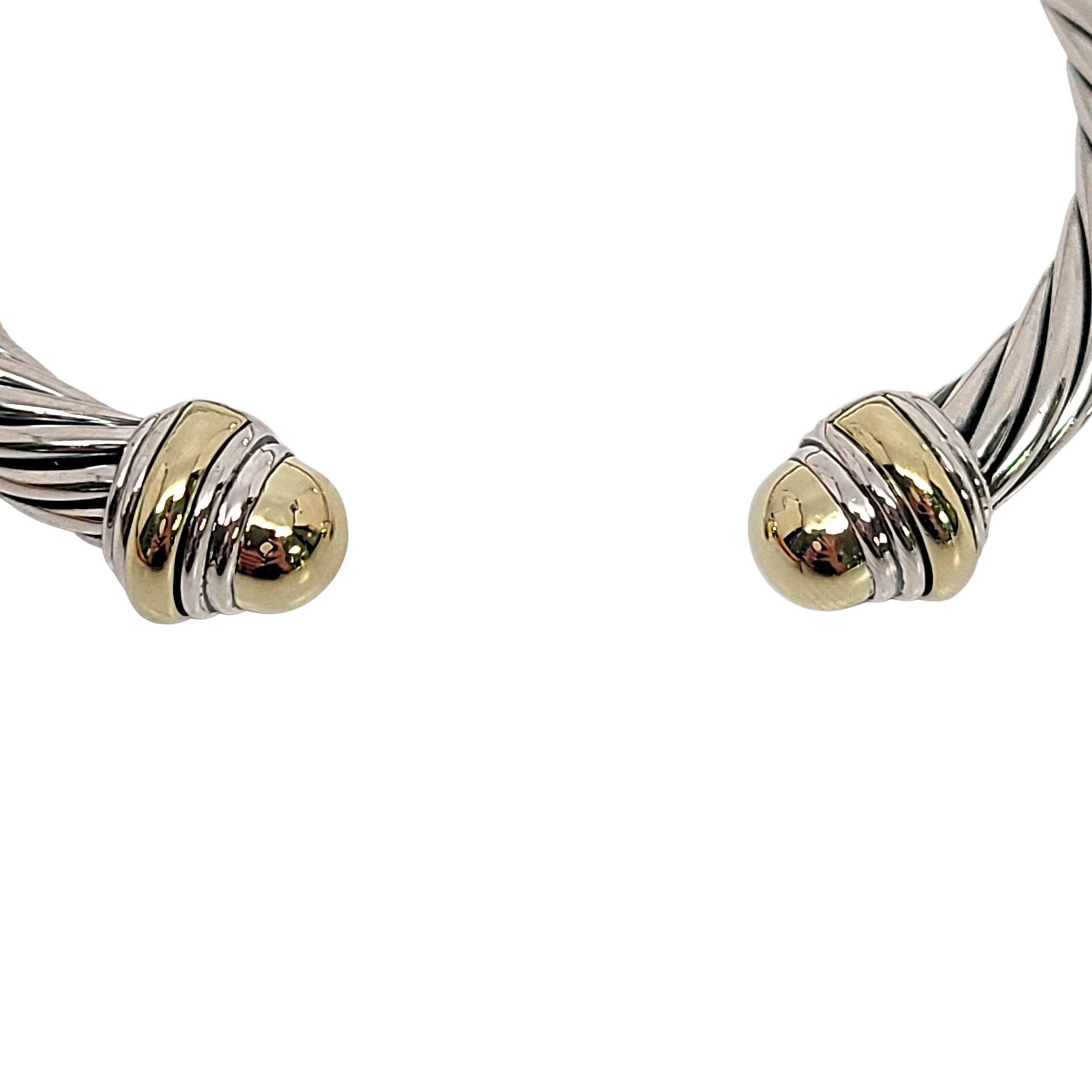 cable classics bracelet in sterling silver with 14k yellow gold domes