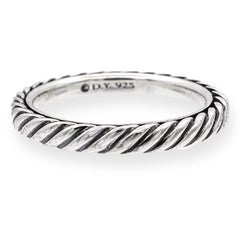 David Yurman Sterling Silver Cable Collectibles Stack Band Ring 3mm