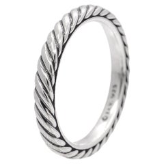 David Yurman Sterling Silver Cable Collectibles Stack Band Ring 3mm