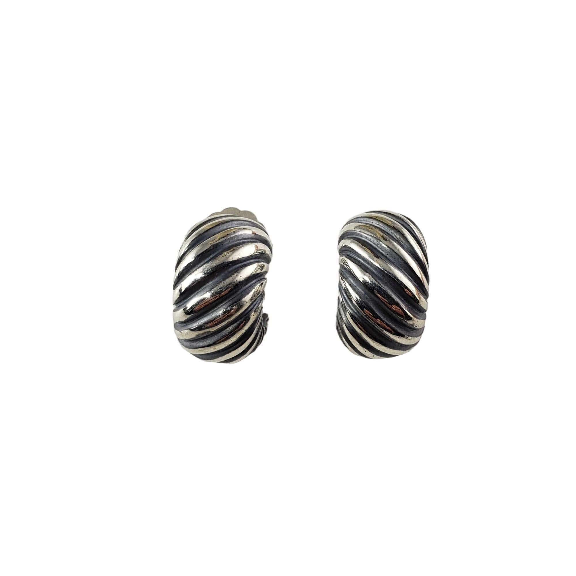 David Yurman Sterling Silver Cable Huggie Earrings 2