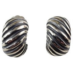 David Yurman Sterling Silver Cable Huggie Earrings