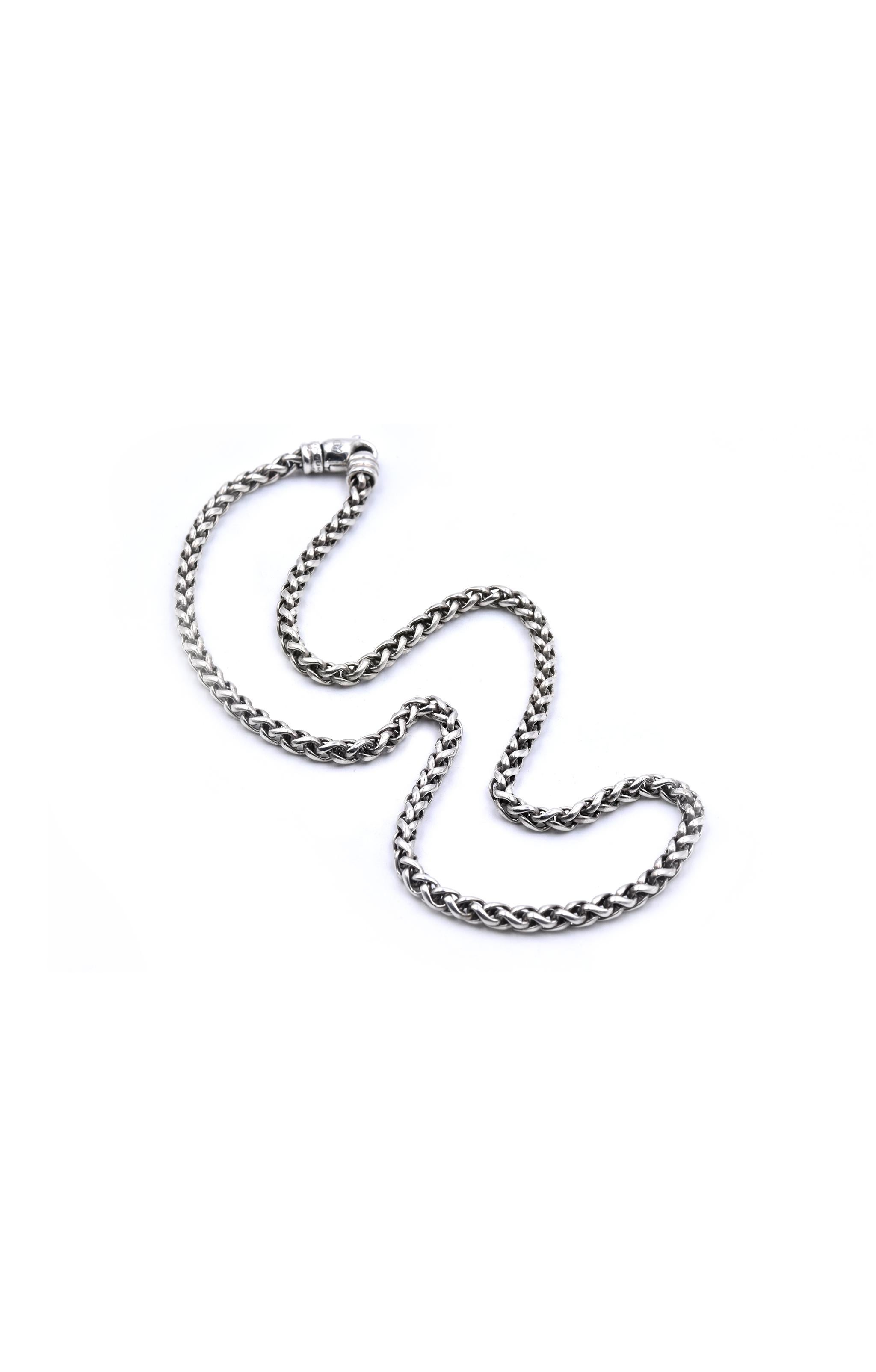 Designer: David Yurman
Material: sterling silver 
Weight: 26.16 grams
Measurement: necklace measures 16-inches long
