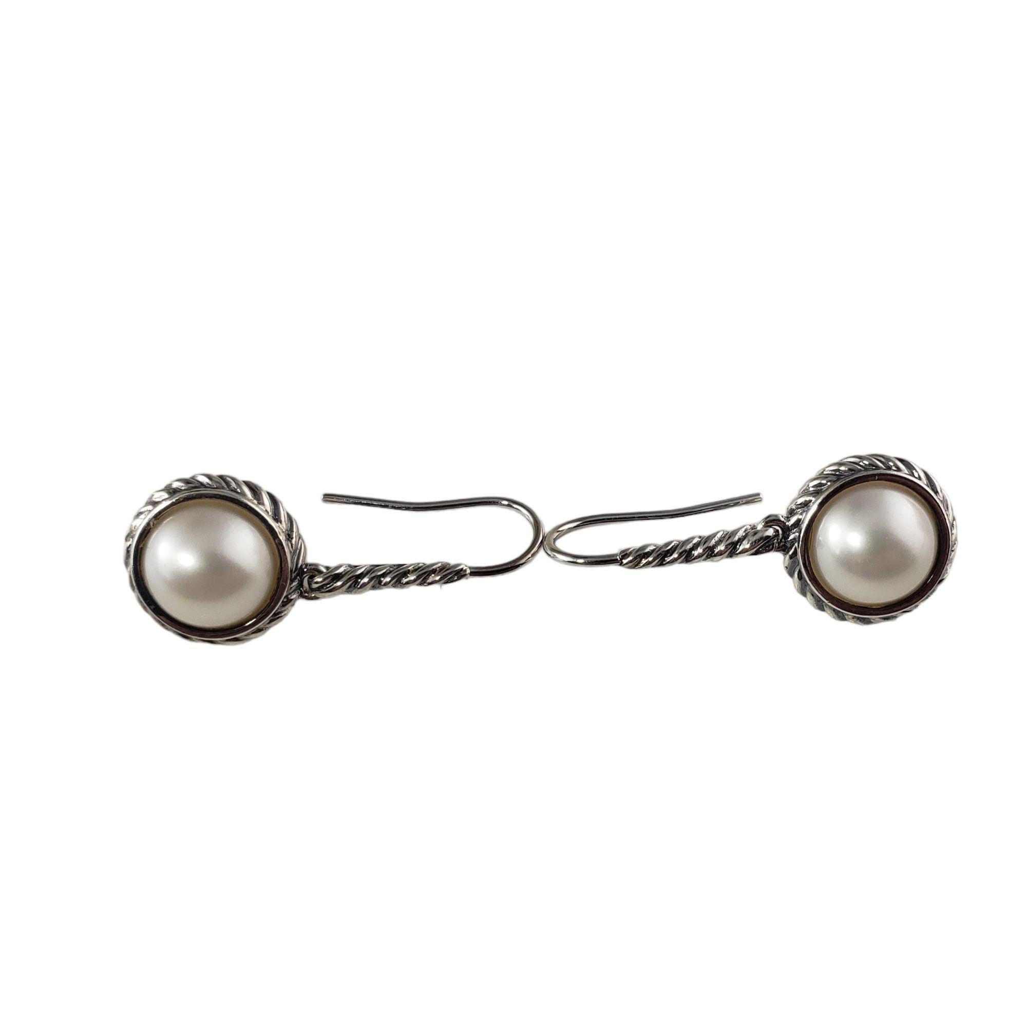 Women's David Yurman Sterling Silver Cable Pearl Drop Earrings