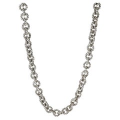David Yurman Sterling Silver  Cable Rolo Chain Necklace
