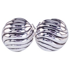 David Yurman Sterling Silver Cable Stud Earrings with Butterfly Backs Gorgeous!