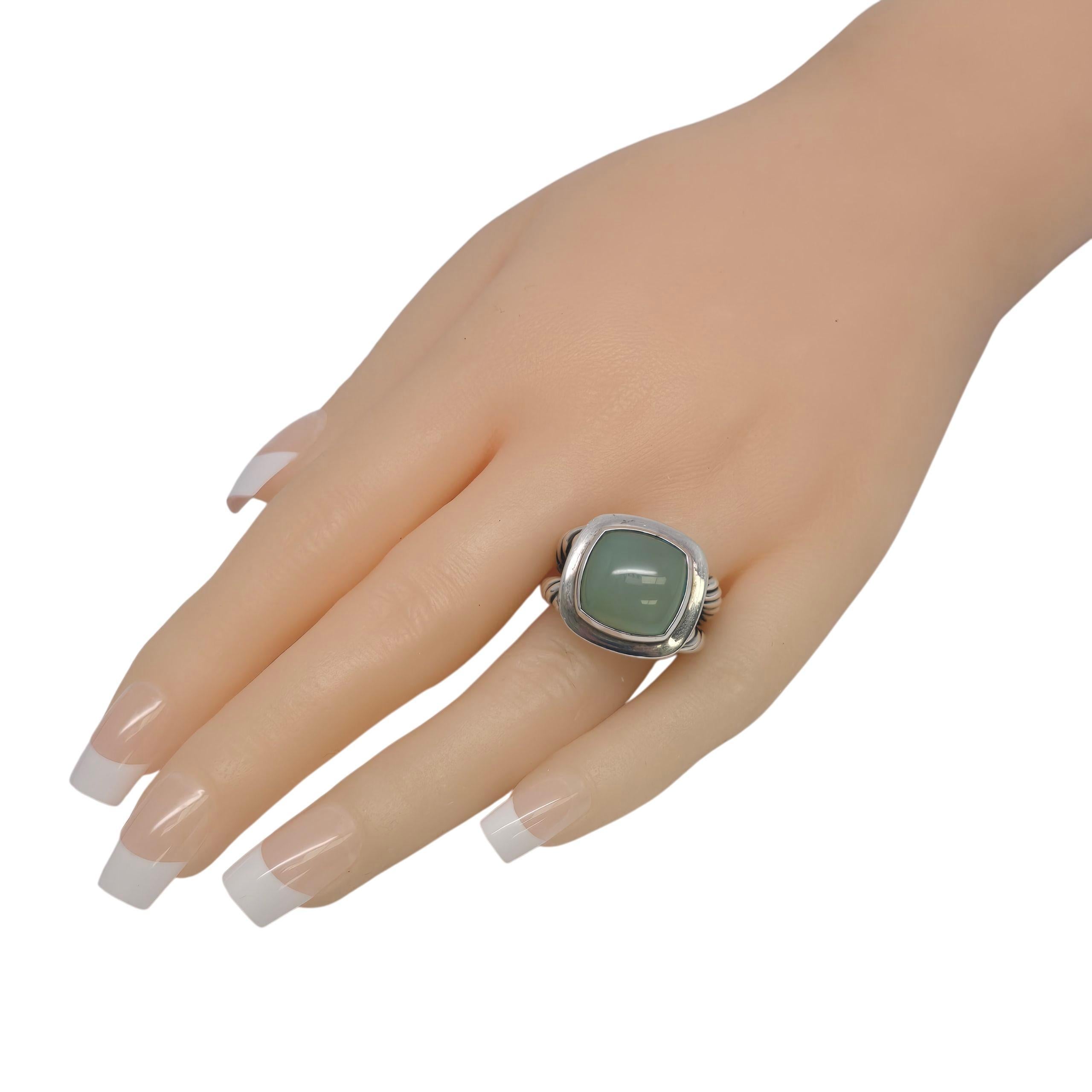 David Yurman Sterling Silver Chalcedony Albion Ring Size 9 #22227 For Sale 5