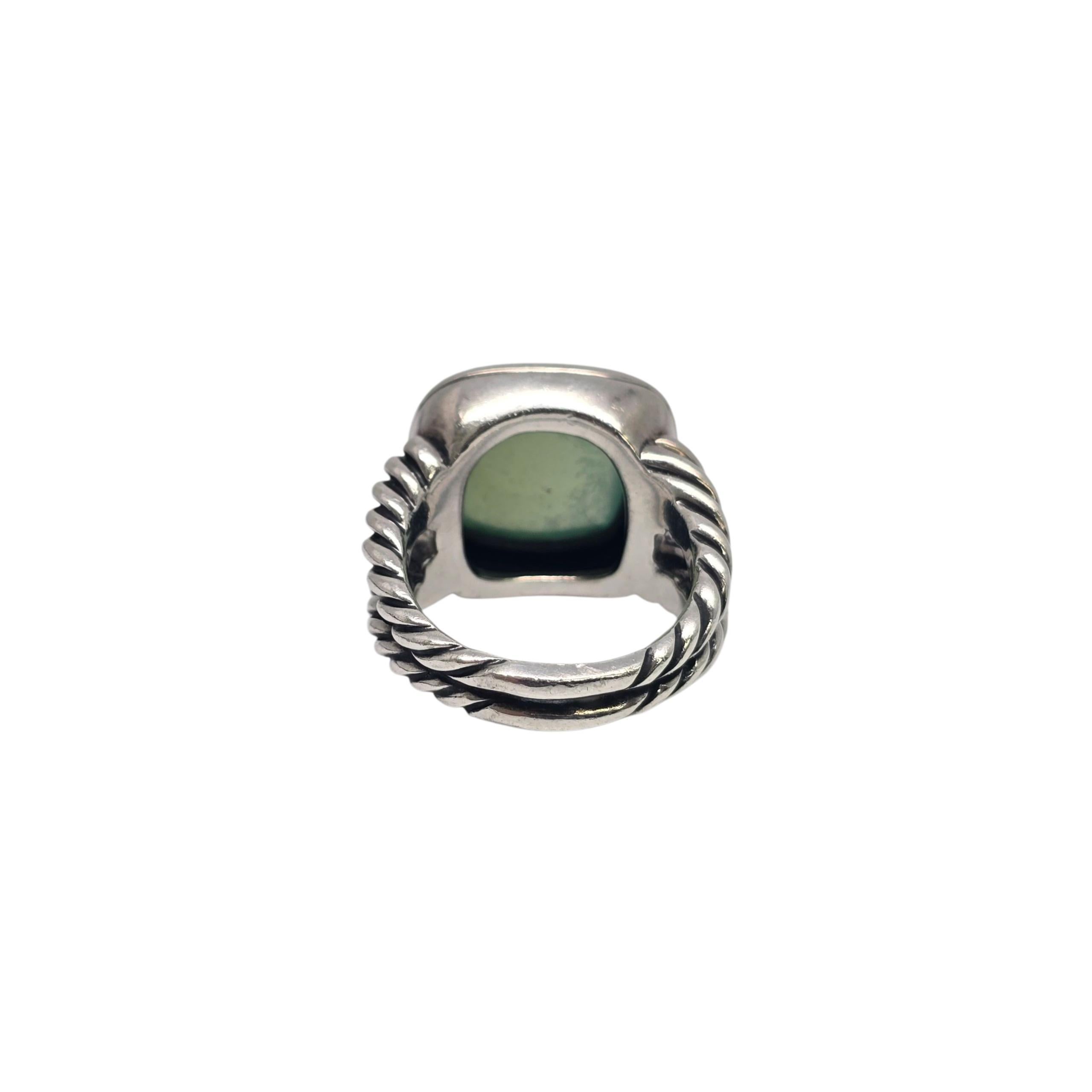 Cabochon David Yurman Sterling Silver Chalcedony Albion Ring Size 9 #22227 For Sale