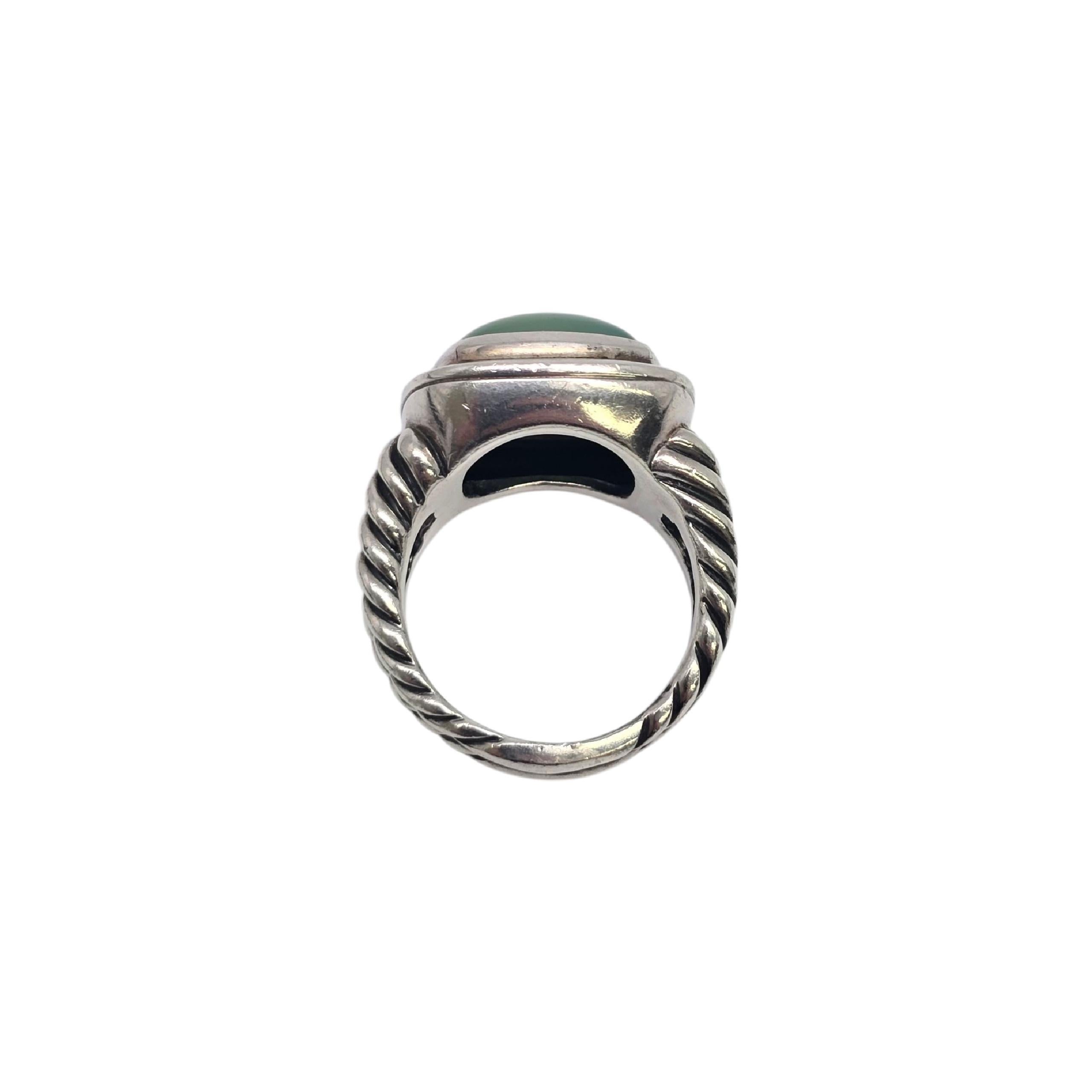 Women's David Yurman Sterling Silver Chalcedony Albion Ring Size 9 #22227 For Sale