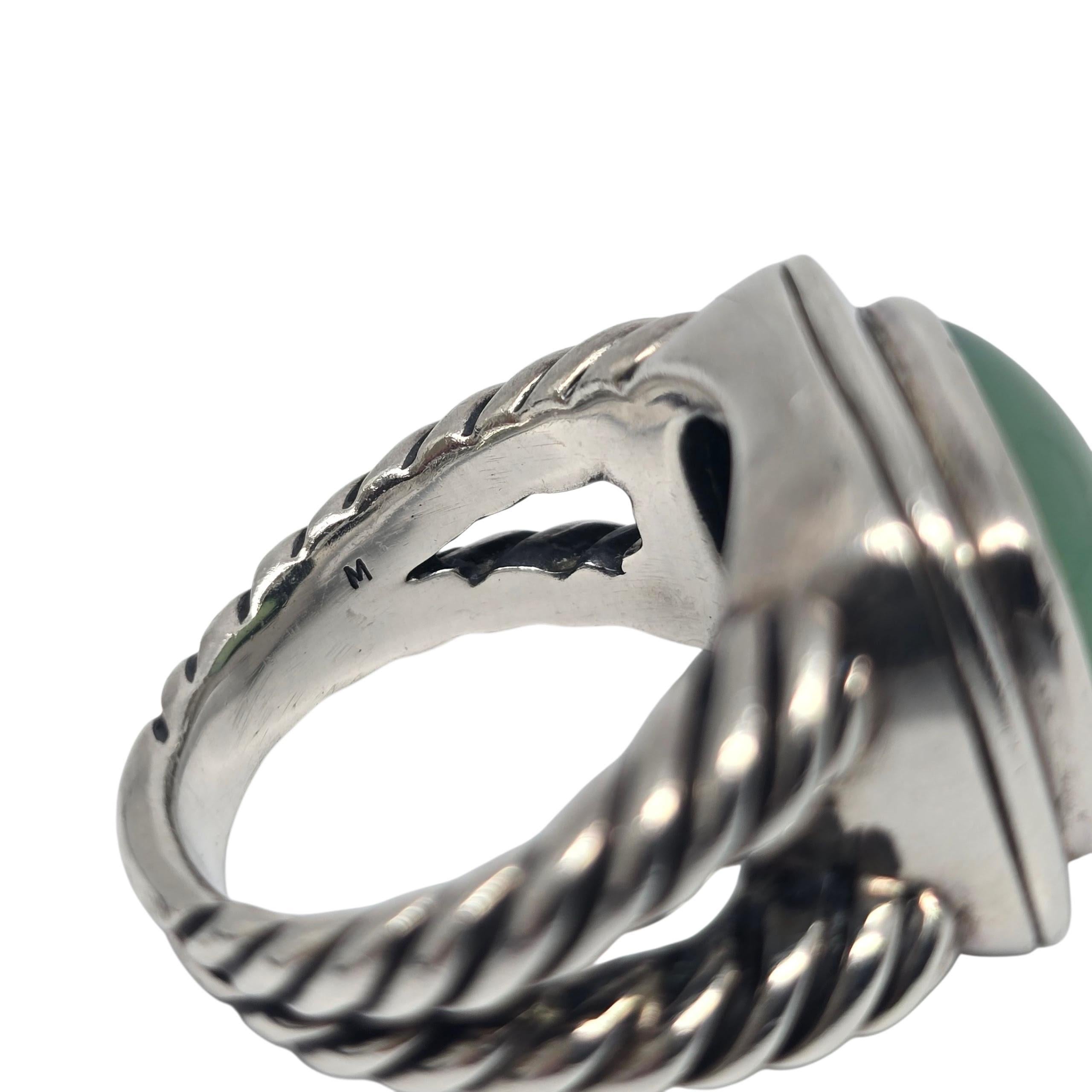David Yurman Sterling Silver Chalcedony Albion Ring Size 9 #22227 For Sale 3