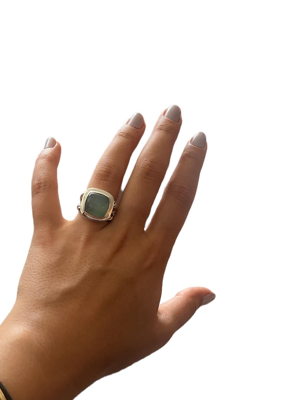 David Yurman Sterling Silver Chalcedony Albion Ring sz 7

Materials: Sterling silver and chalcedony
Hallmarks: DY 925
Overall Condition: Excellent pre-owned
Estimated Retail: $750 plus tax
Includes: David Yurman dustbag

Size: 7 
Band Width:.