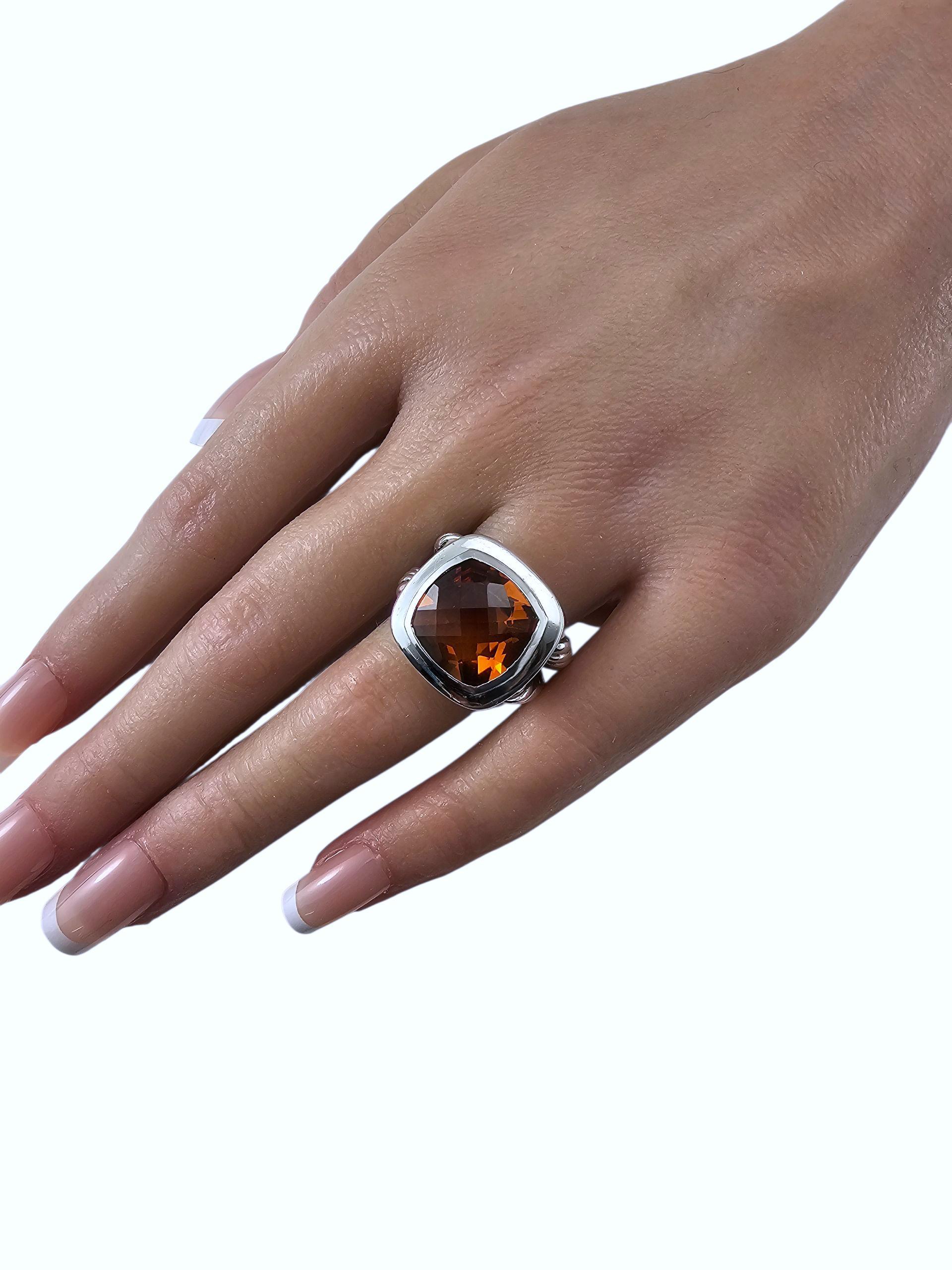 David Yurman Anello in argento Citrino Albion Misura 8,5 #23603 in vendita 1