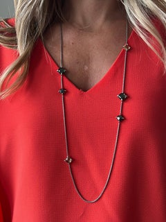 Collar tipo chatelaine de David Yurman en plata de ley con citrino, hematita y diamantes