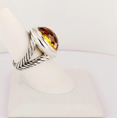 David Yurman Sterling Silver Citrine Oval Ring Size 7.75