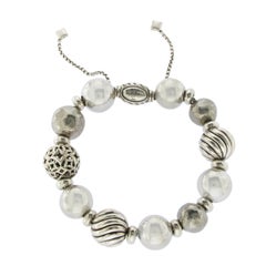 David Yurman Sterling Silver Classic Ball Beads Adjustable Bracelet