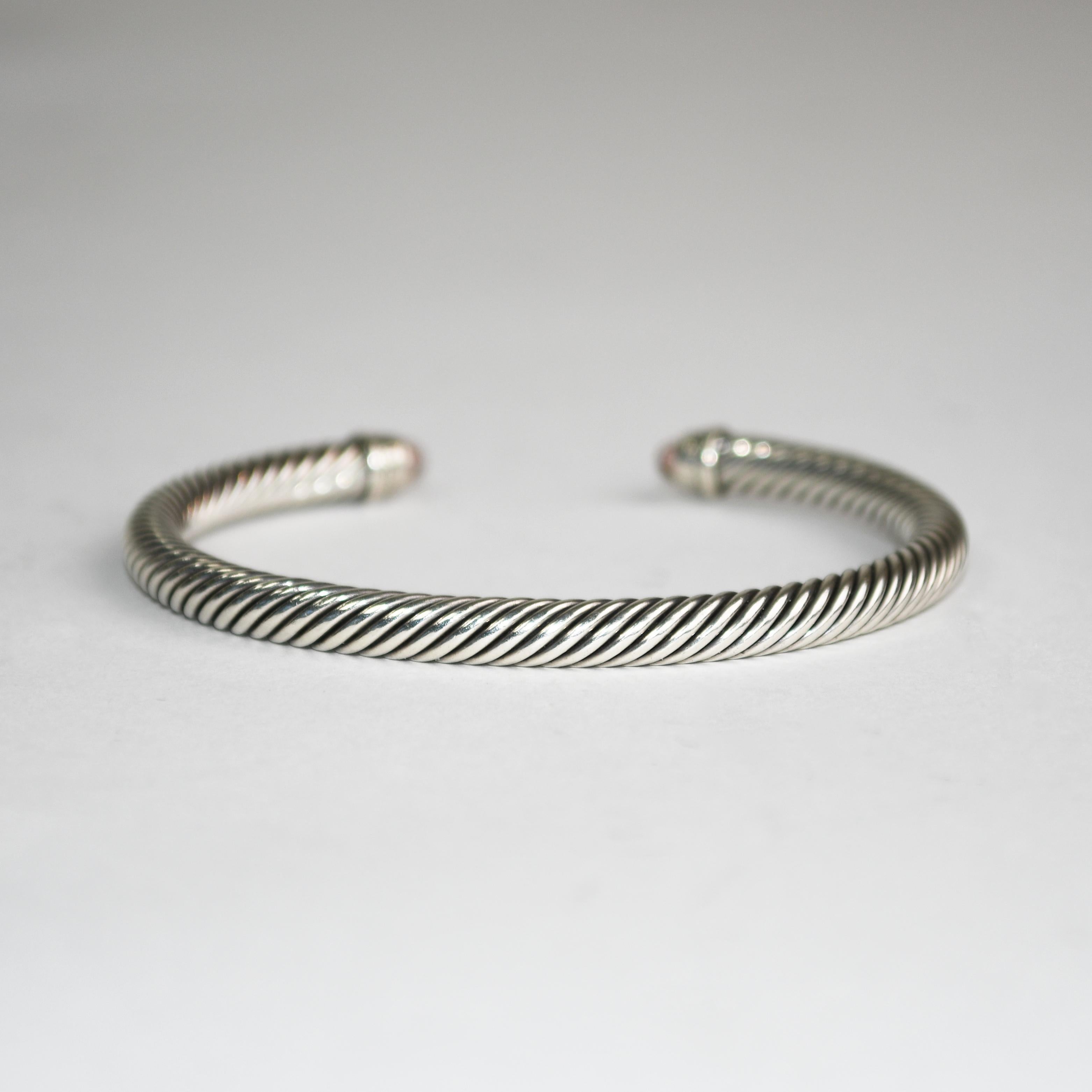 David Yurman Sterling Silver Classic Cable Bracelet 24.5g In Excellent Condition For Sale In Laguna Beach, CA