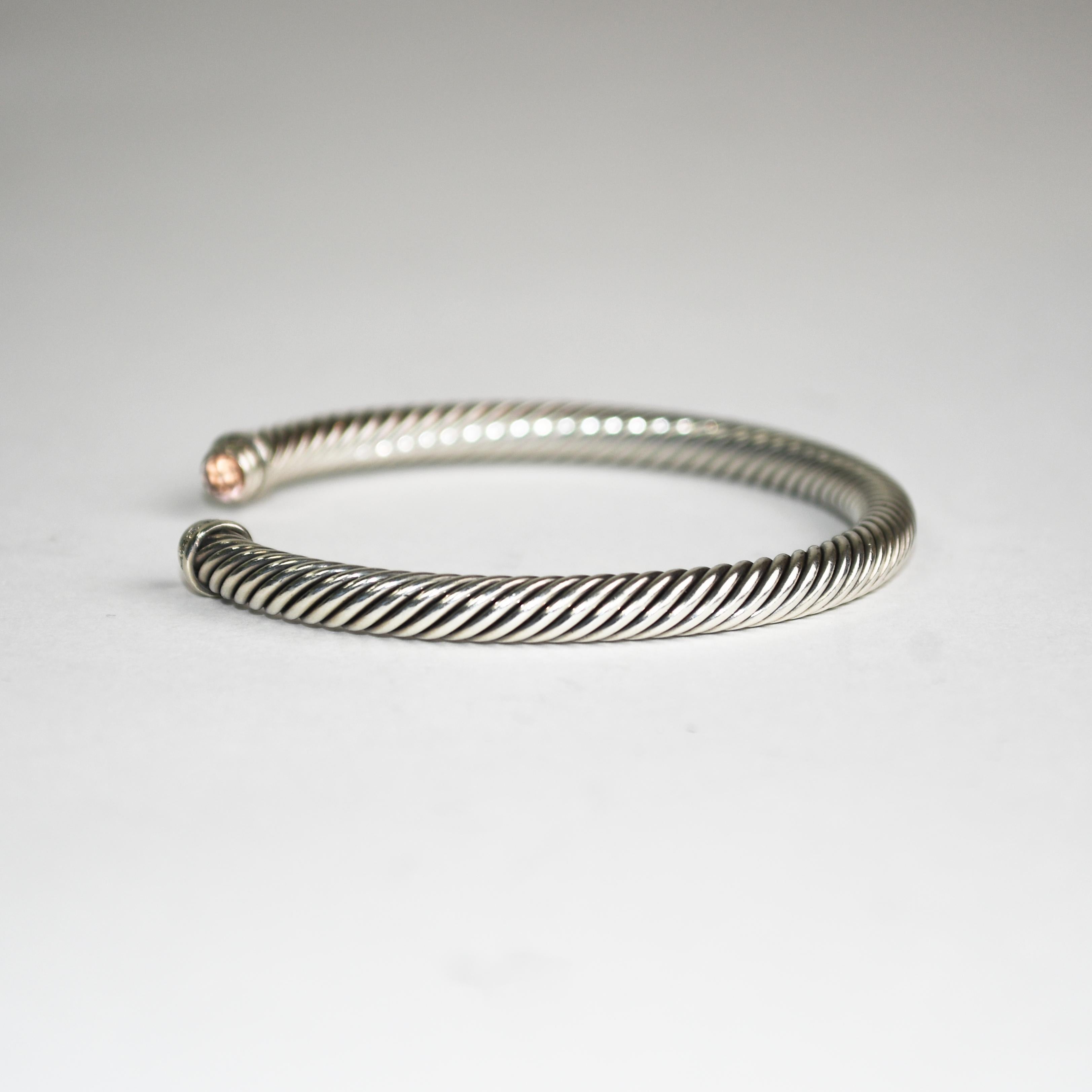 Women's or Men's David Yurman Sterling Silver Classic Cable Bracelet 24.5g For Sale
