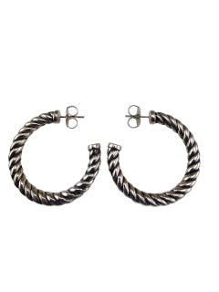 David Yurman Orecchini classici a cerchio con cavo in argento 925 con astuccio #23661