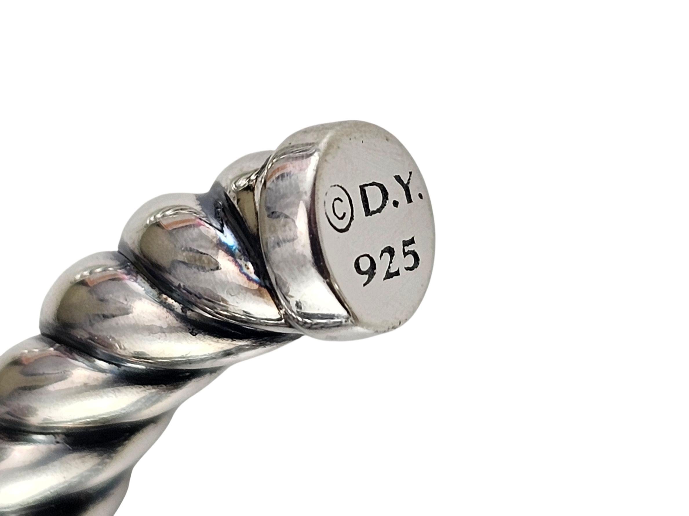 Donna David Yurman Orecchini classici a cerchio con cavo in argento 925 con astuccio #23661 in vendita