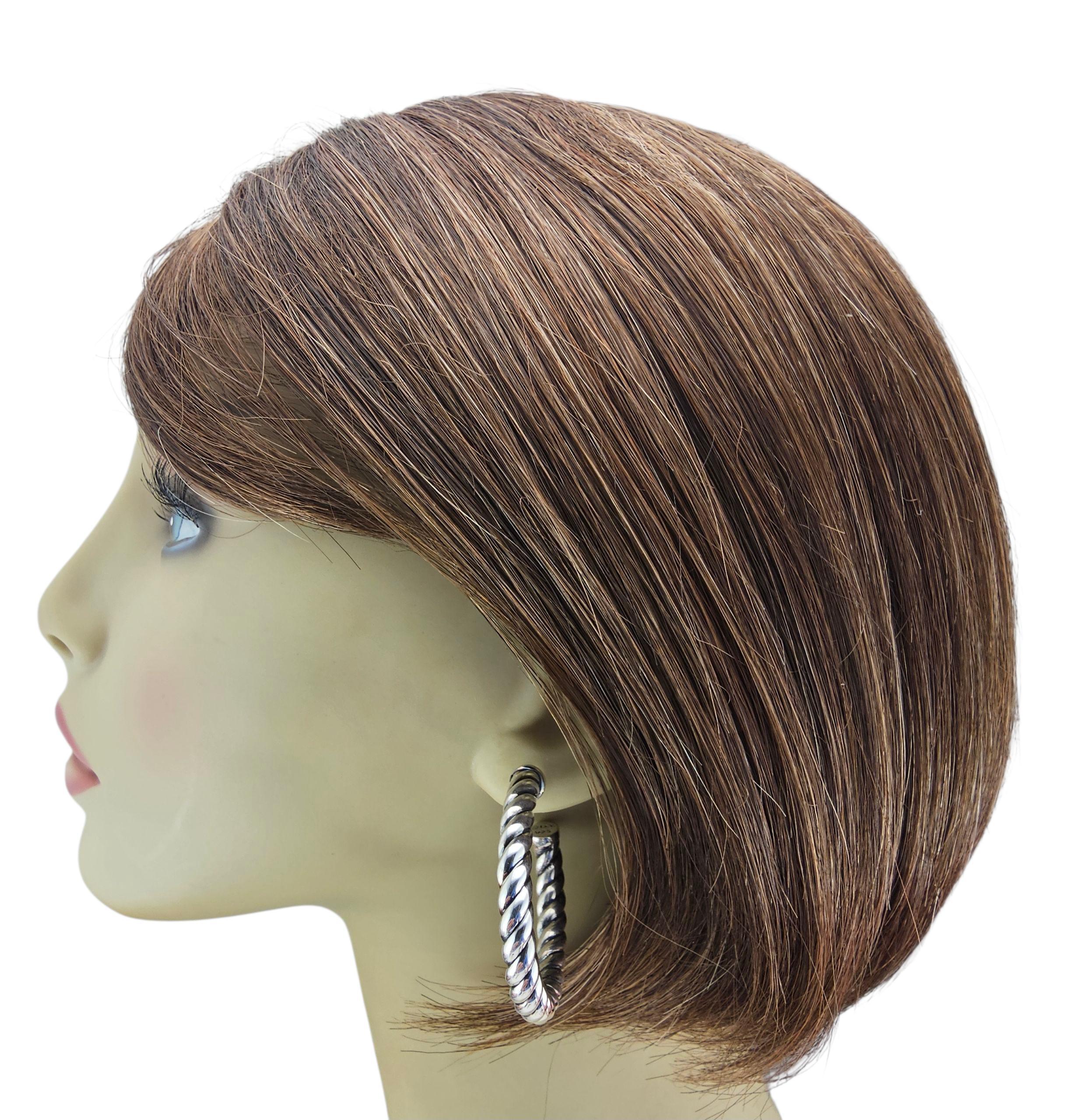 David Yurman Orecchini classici a cerchio con cavo in argento 925 con astuccio #23661 in vendita 2