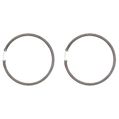 David Yurman  Sterling Silver Coil Hoop Earrings