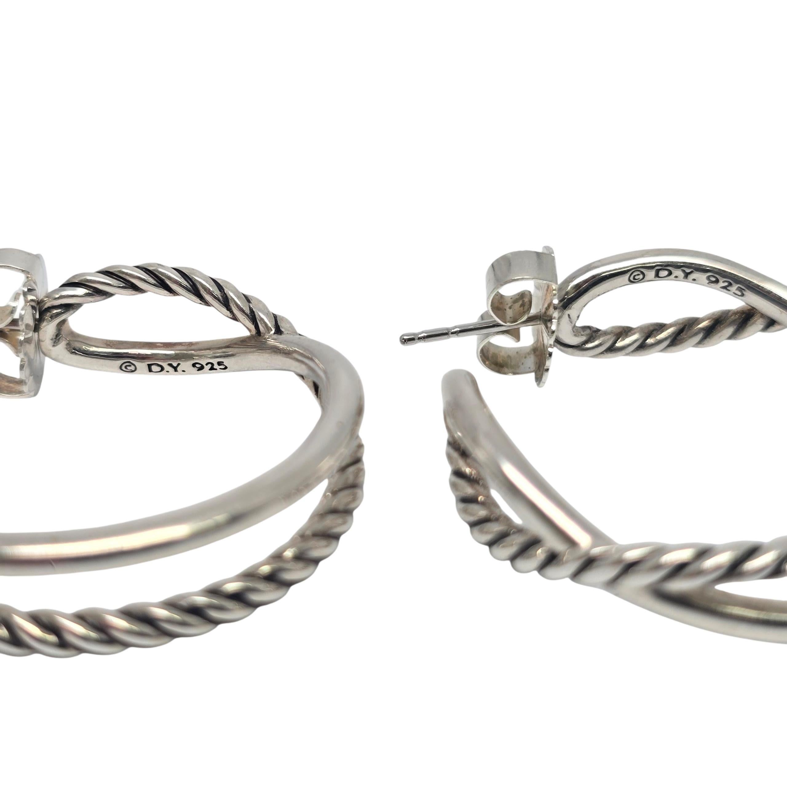 David Yurman Orecchini a cerchio incrociato in argento 925 #22228 in vendita 3