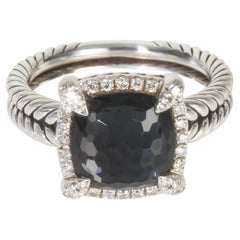 David Yurman Sterling Silver Diamond Black Orchid Chatelaine Ring