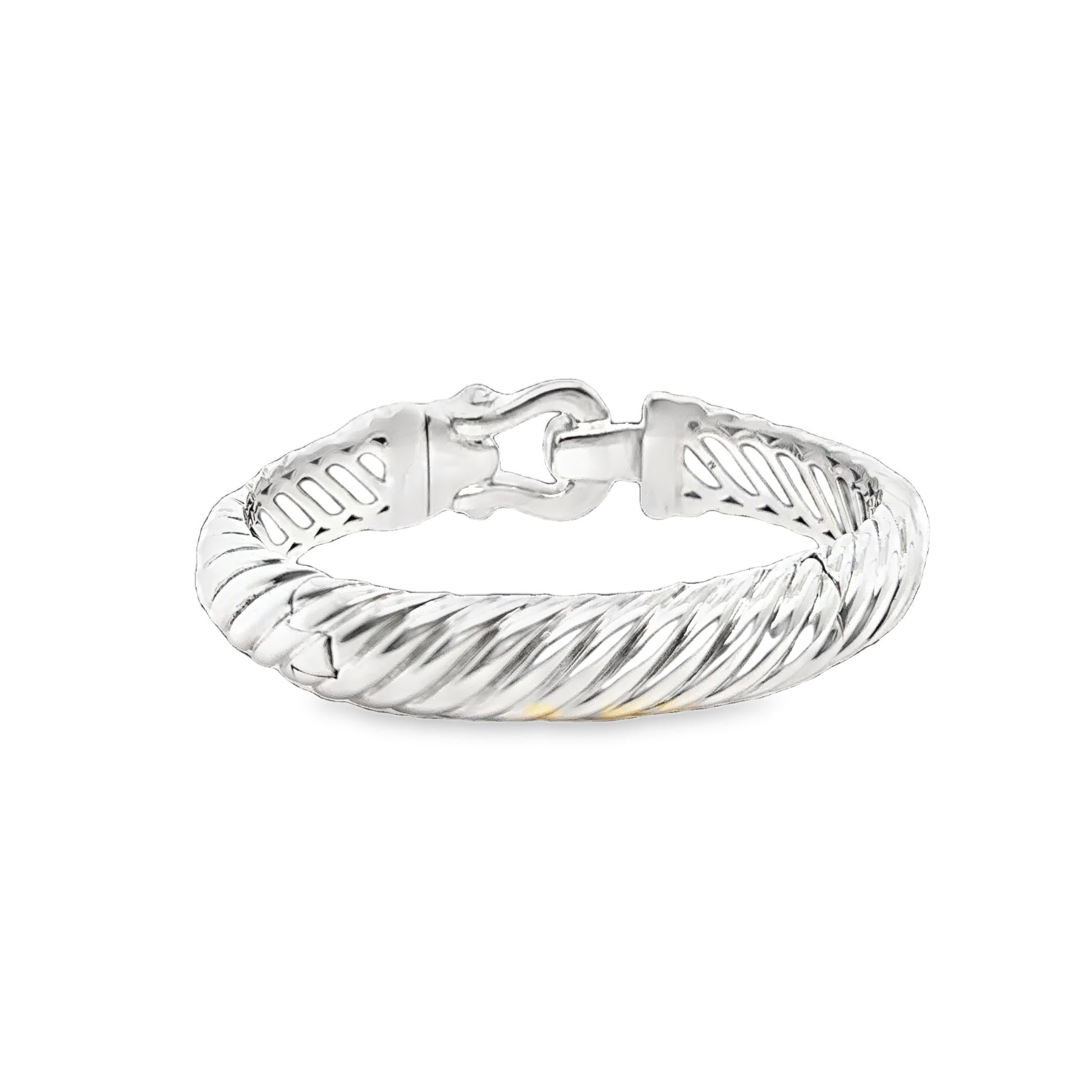 Bracciale con diamanti in argento David Yurman - 70 diamanti rotondi In condizioni buone in vendita a Coral Gables, FL