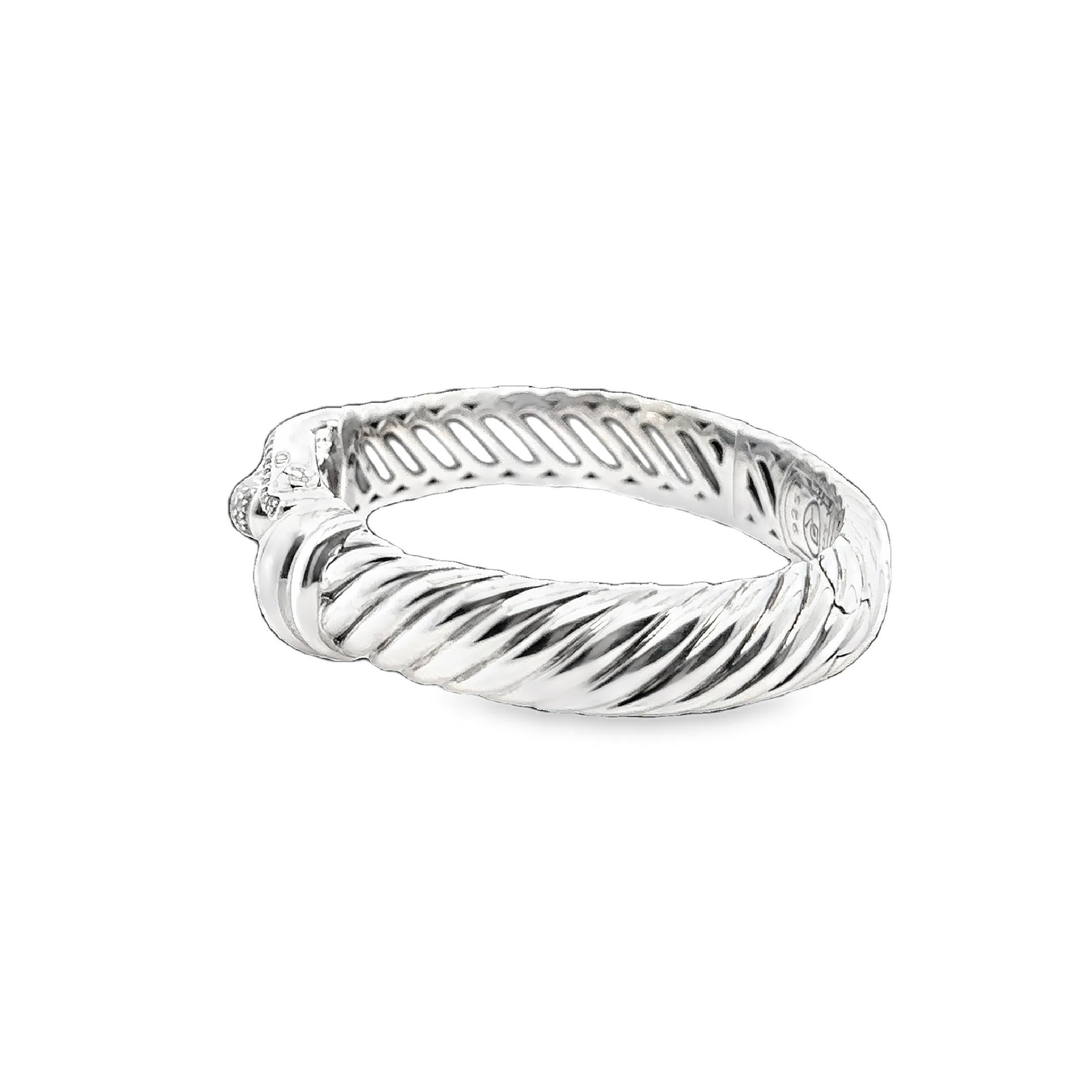 Donna Bracciale con diamanti in argento David Yurman - 70 diamanti rotondi in vendita