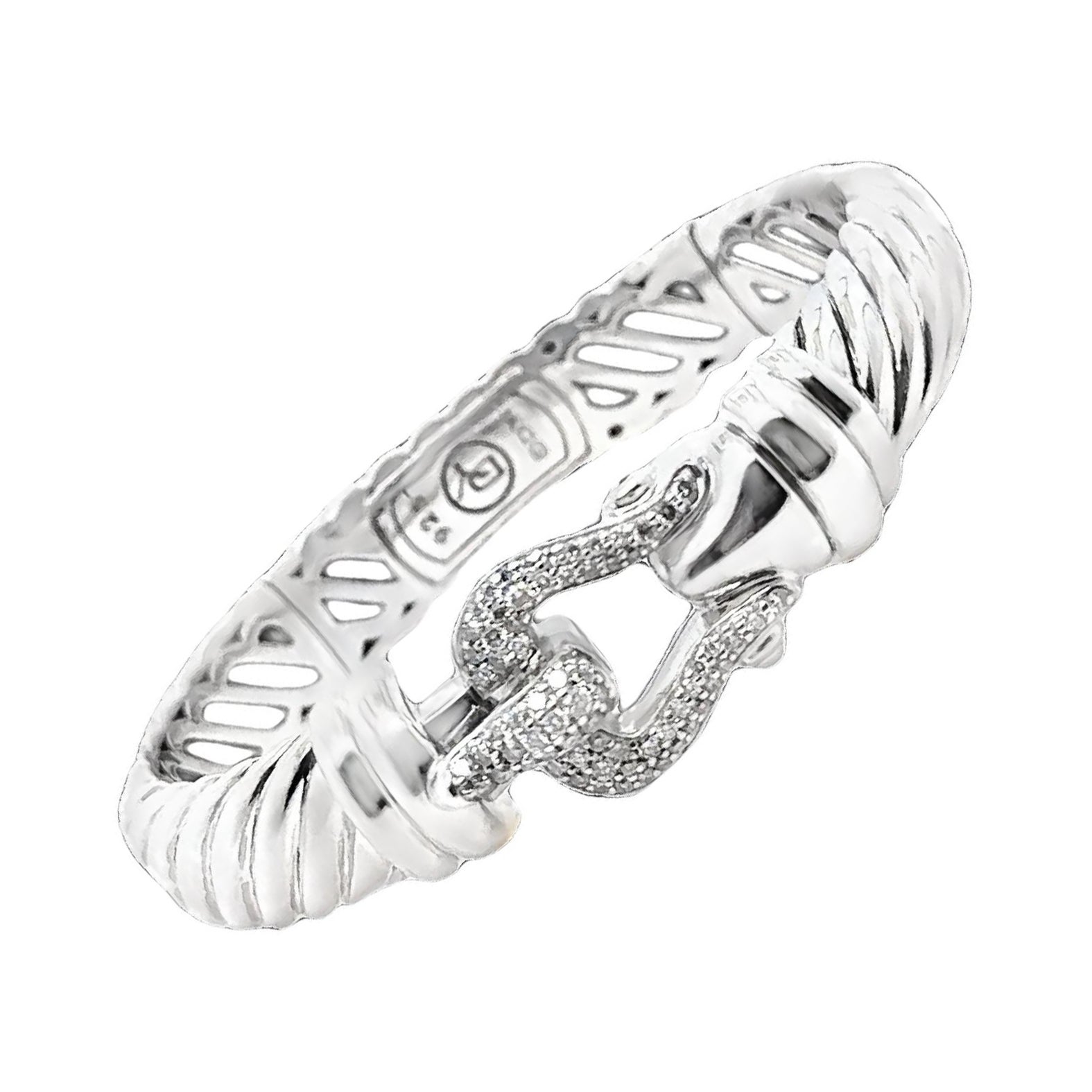 David Yurman Sterling Silber Diamant-Armband - 70 runde Diamanten