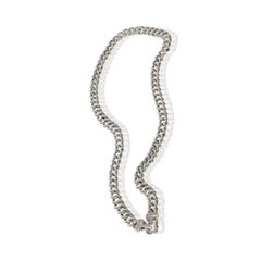 David Yurman Sterling Silver Diamond Buckle Necklace