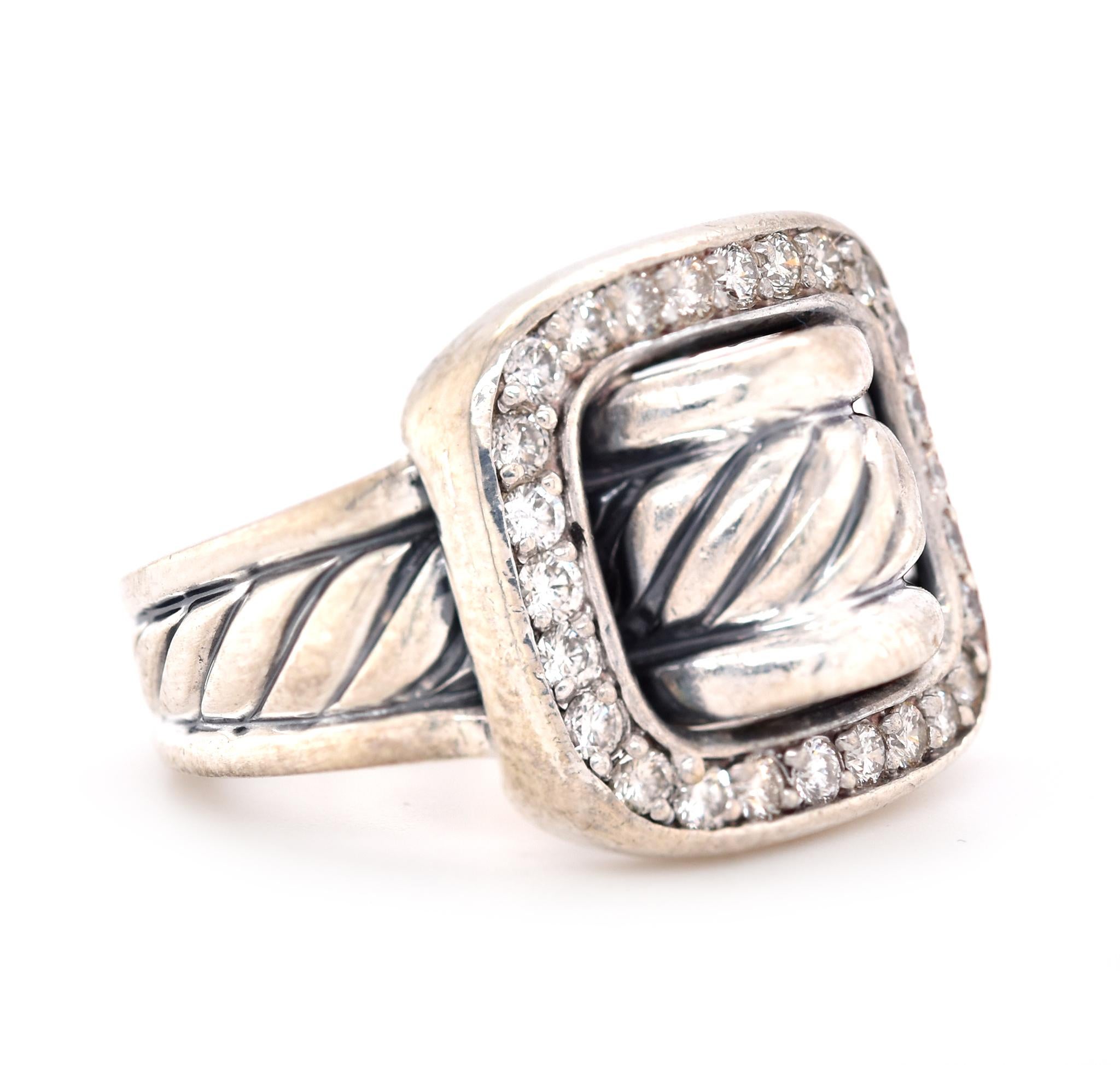 david yurman buckle ring with diamonds