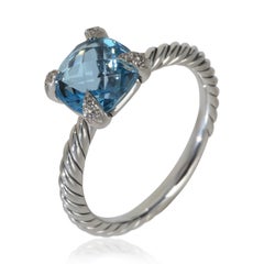 David Yurman Sterling Silver Diamond Chatelaine Ring