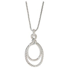 David Yurman Sterling Silver Diamond Continuance Pendant