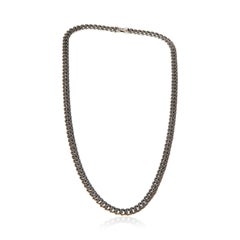 Collar de David Yurman con cadena de eslabones tipo «curb» de plata de ley y diamantes