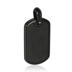 David Yurman Sterling Silver Diamond Dog Tag Pendant