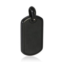David Yurman Sterling Silver Diamond Dog Tag Pendant