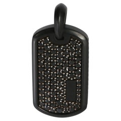 David Yurman Sterling Silver Diamond Dog Tag Pendant