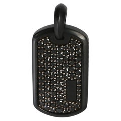 David Yurman Sterling Silver Diamond Dog Tag Pendant