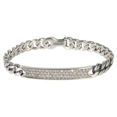 David Yurman Sterling Silver Diamond ID Bracelet
