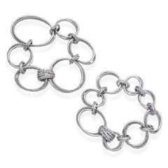 David Yurman Sterling Silver Diamond Infinity Loop Modifiable Bracelet