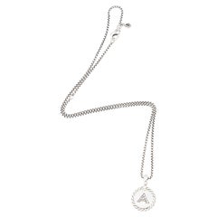 David Yurman Sterling Silver Diamond Initial Charm Necklace