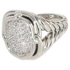 David Yurman Sterling Silver Diamond Labyrinth Ring