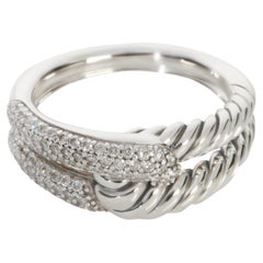 David Yurman Sterling Silver Diamond Labyrinth Single Loop Ring
