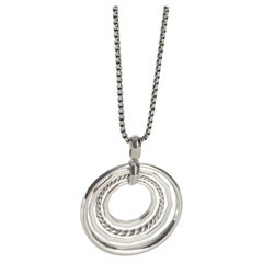 David Yurman Sterling Silver Diamond Medium Model Stax Pendant