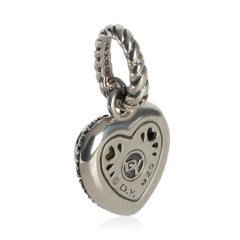 David Yurman Sterling Silver Diamond Moon Quartz Heart Pendant